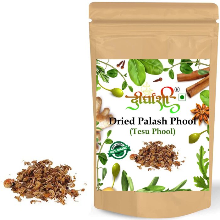 1-4-scaled-2.jpg Dirghaanshi Dry Palash Phool, Tesu Phool, Kesu Phool, Dhak Phool, Butea Monosperma, Palash Flower Seed (Pack of 100 gm) - Image 1