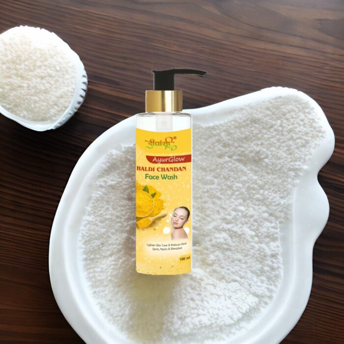 Dirghaanshi Ayurglow Haldi Chandan Facewash | Natural Glow & Acne Control | Gentle Daily Cleanser (100ml) - Image 4