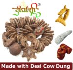 Pure Dirghaanshi Cow Dung Cakes/Cow Dung Badkulla Mala with Holi/Gobar Badkulle/Holi Pooja Article Desi Cow Dung Cakes for Hawan, Pujan and Religious Purpose (Set of 51 PEC) ? Natural Herbal & Spiritual Product ? Natural Herbal & Spiritual Product