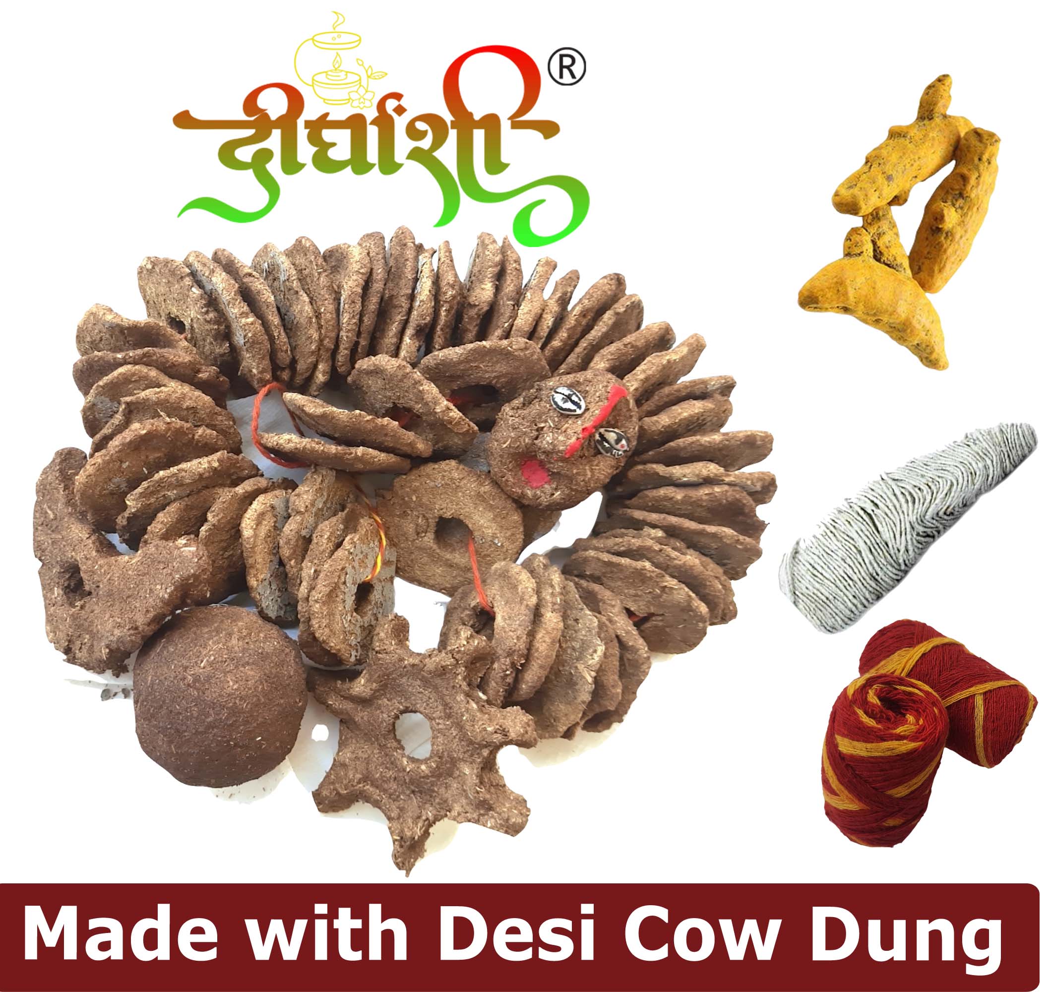 2-1.jpg Pure Dirghaanshi Cow Dung Cakes/Cow Dung Badkulla Mala with Holi/Gobar Badkulle/Holi Pooja Article Desi Cow Dung Cakes for Hawan, Pujan and Religious Purpose (Set of 51 PEC) ? Natural Herbal & Spiritual Product ? Natural Herbal & Spiritual Product - Image 1