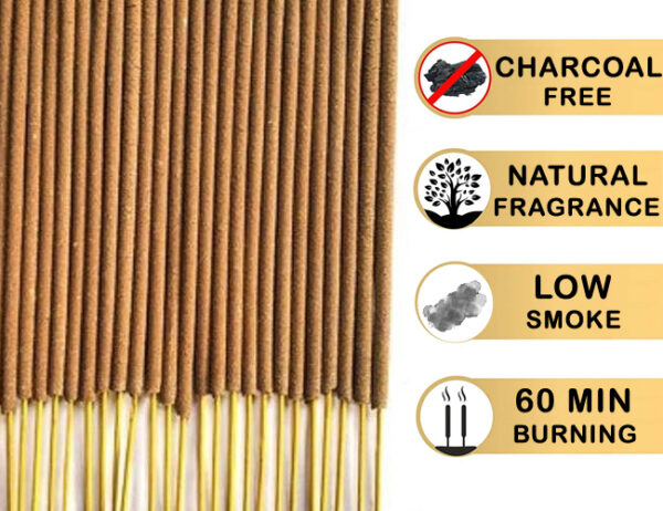 Pure Dirghaanshi Natural (Low Smoke, Charcoal Free) Incense Stick Agarbatti Chandan Fragrance,
 Made with Cow Dung (Pack of 250gm) ? Natural Herbal & Spiritual Product ? Natural Herbal & Spiritual Product