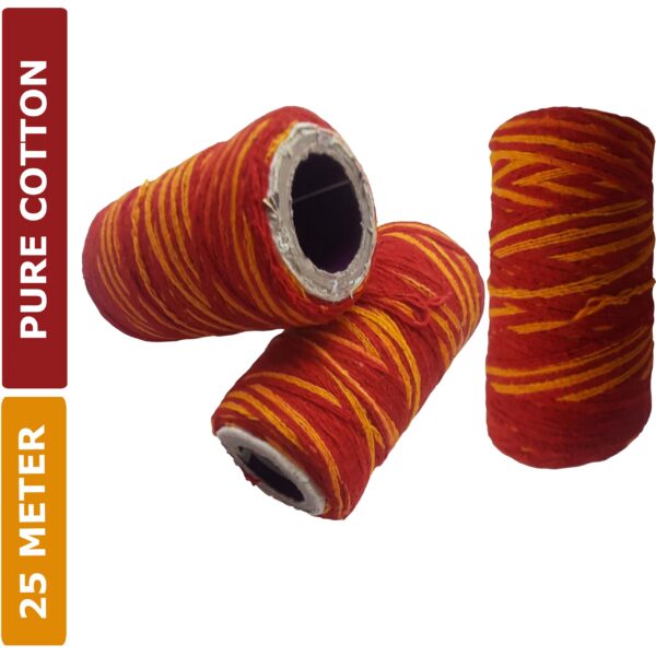 Pure Dirghaanshi Cotton Maangalik Mouli, Rakhi, Kalawa, Wrist Thread Raksha Sutra 25 Meter Length (Pack Of 5 Pec) ? Natural Herbal & Spiritual Product ? Natural Herbal & Spiritual Product
