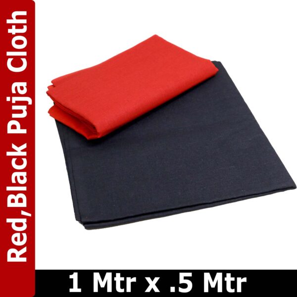 Pure Dirghaanshi Hindu Cotton Hindu Red(Lal) And Black(Kala) Cloth For Puja, For Mandir (Pack Of 2 Pec) ? Natural Herbal & Spiritual Product ? Natural Herbal & Spiritual Product