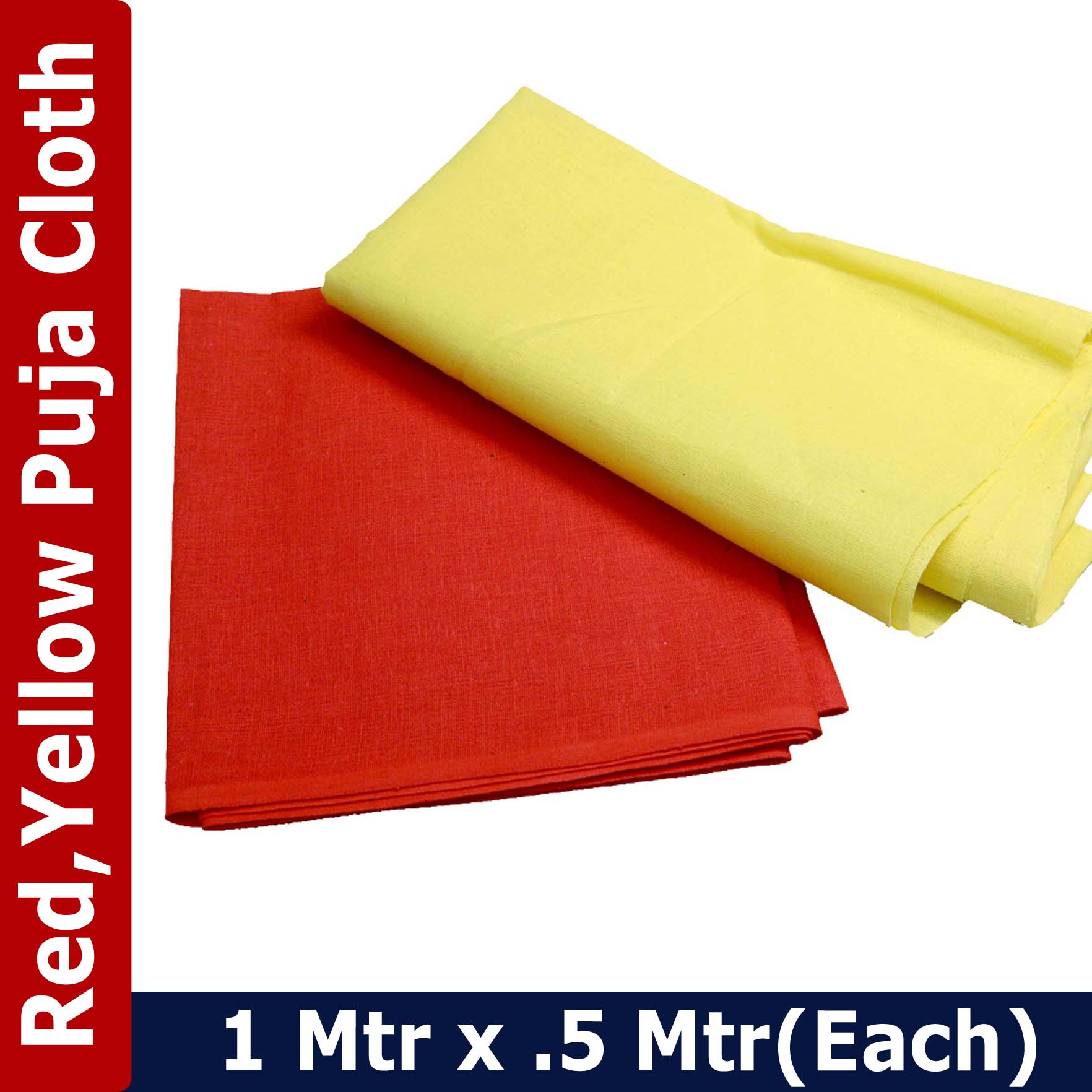web-red20yellow.jpg Pure Dirghaanshi Hindu Cotton Hindu Red(Lal) And Yellow(Peela) Cloth For Puja, For Mandir (Pack Of 2 Pec) ? Natural Herbal & Spiritual Product ? Natural Herbal & Spiritual Product - Image 1